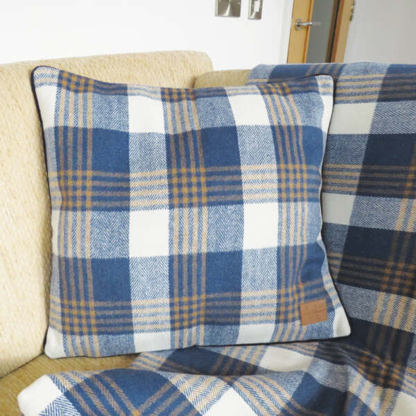 Samuel Lamont Blue Tweed Throw Pillow - The Celtic Gift Store - Decor