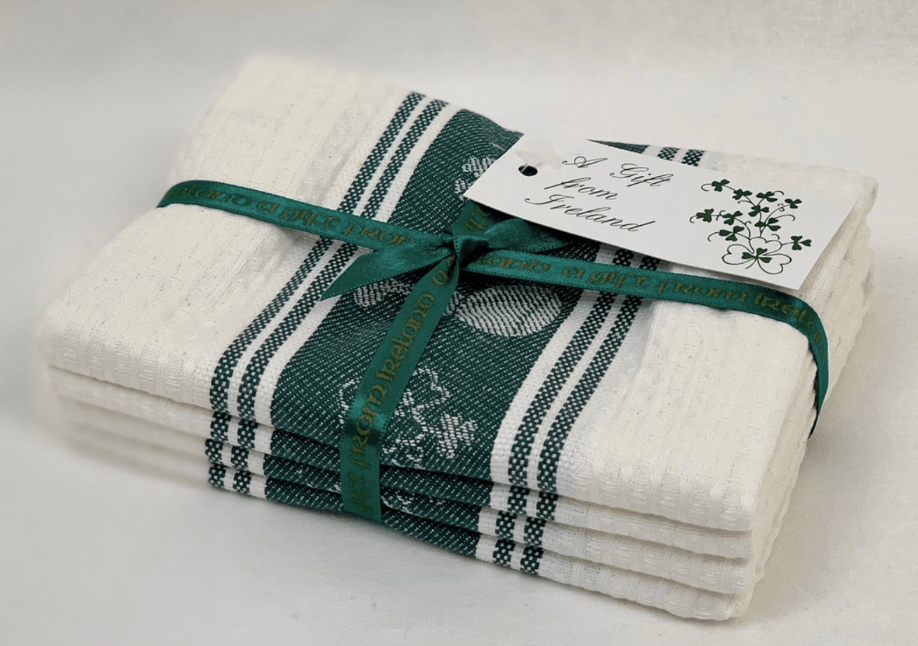 Samuel Lamont Shamrock Waffle Tea Towels - Set of 2 - The Celtic Gift Store - Kitchenware