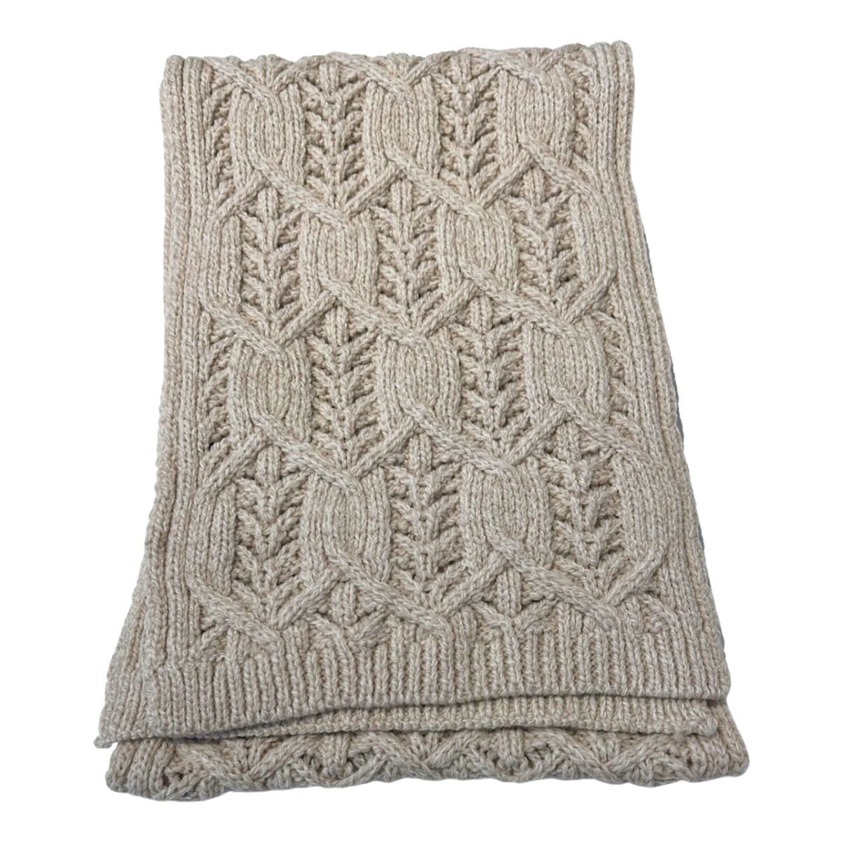 Saol Aran Leaf Scarf - Parsnip