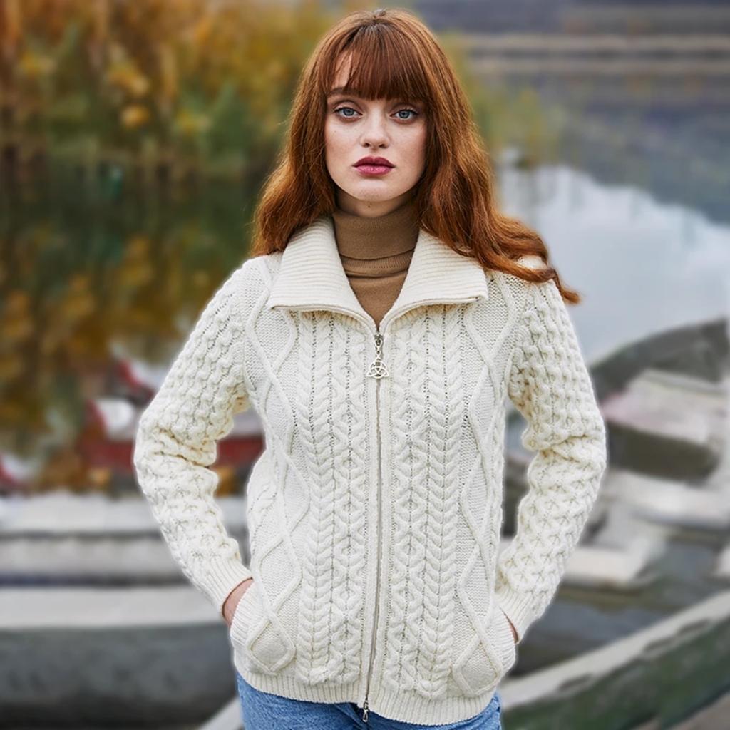 Saol Cable Knit Bomber Jacket by Saol - Apparel & Accessories
