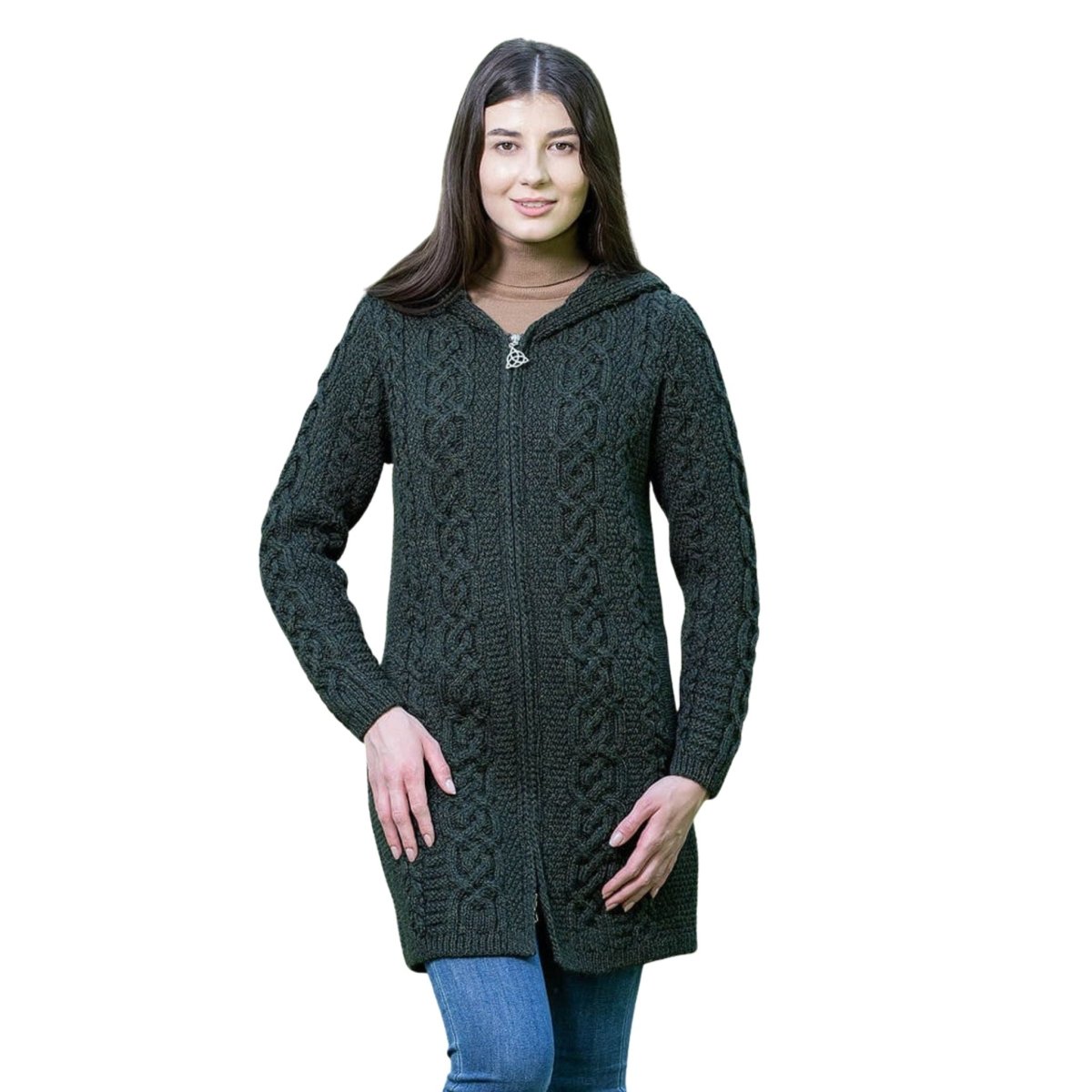 Saol Merino Wool Celtic Aran Jacket