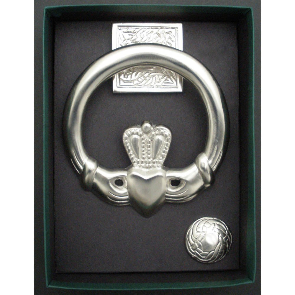 Satin Silver Claddagh Door Knocker - The Celtic Gift Store - Decor