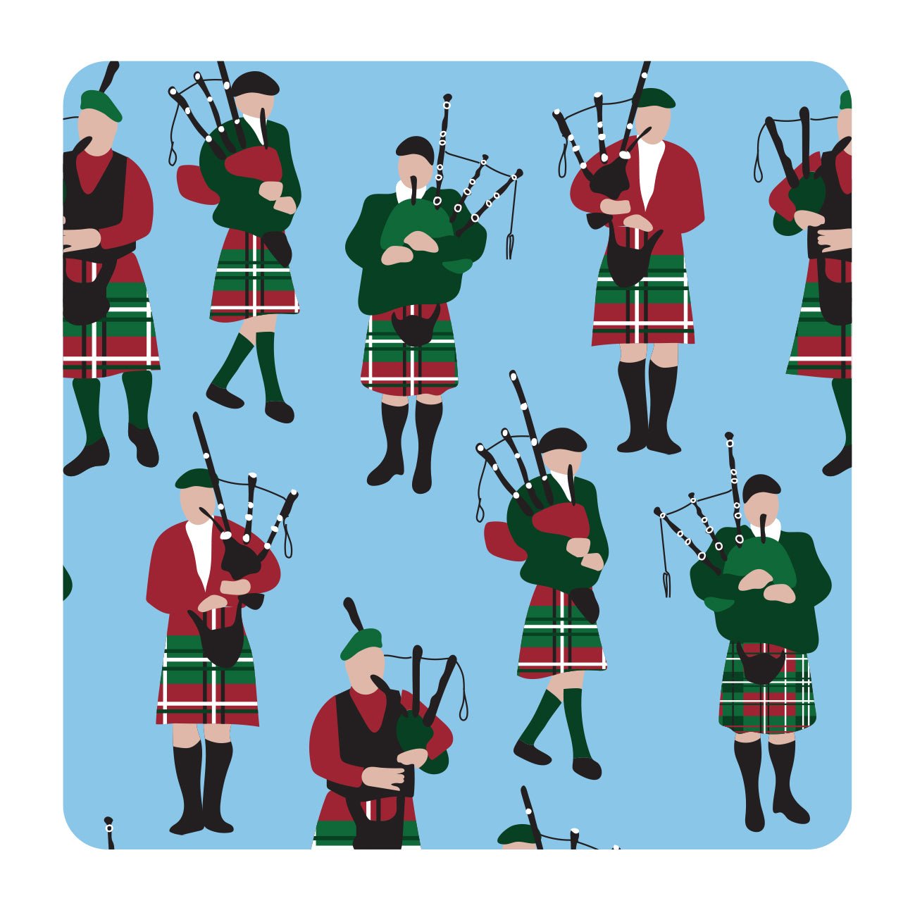 Scottish Bag Piper Coaster - The Celtic Gift Store - Tableware
