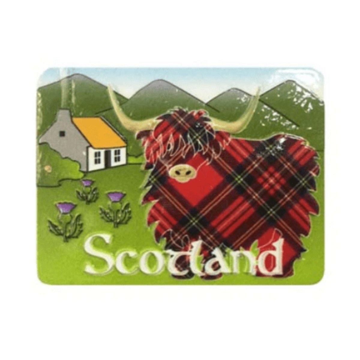 Scottish Highland Cow Scene Magnet - The Celtic Gift Store - Decor