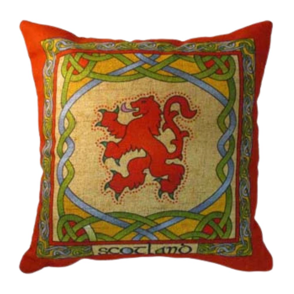 Scottish Lion Rampant Throw Pillow Cover (Small) - Scottish Weave - The Celtic Gift Store - Blankets and Bedding