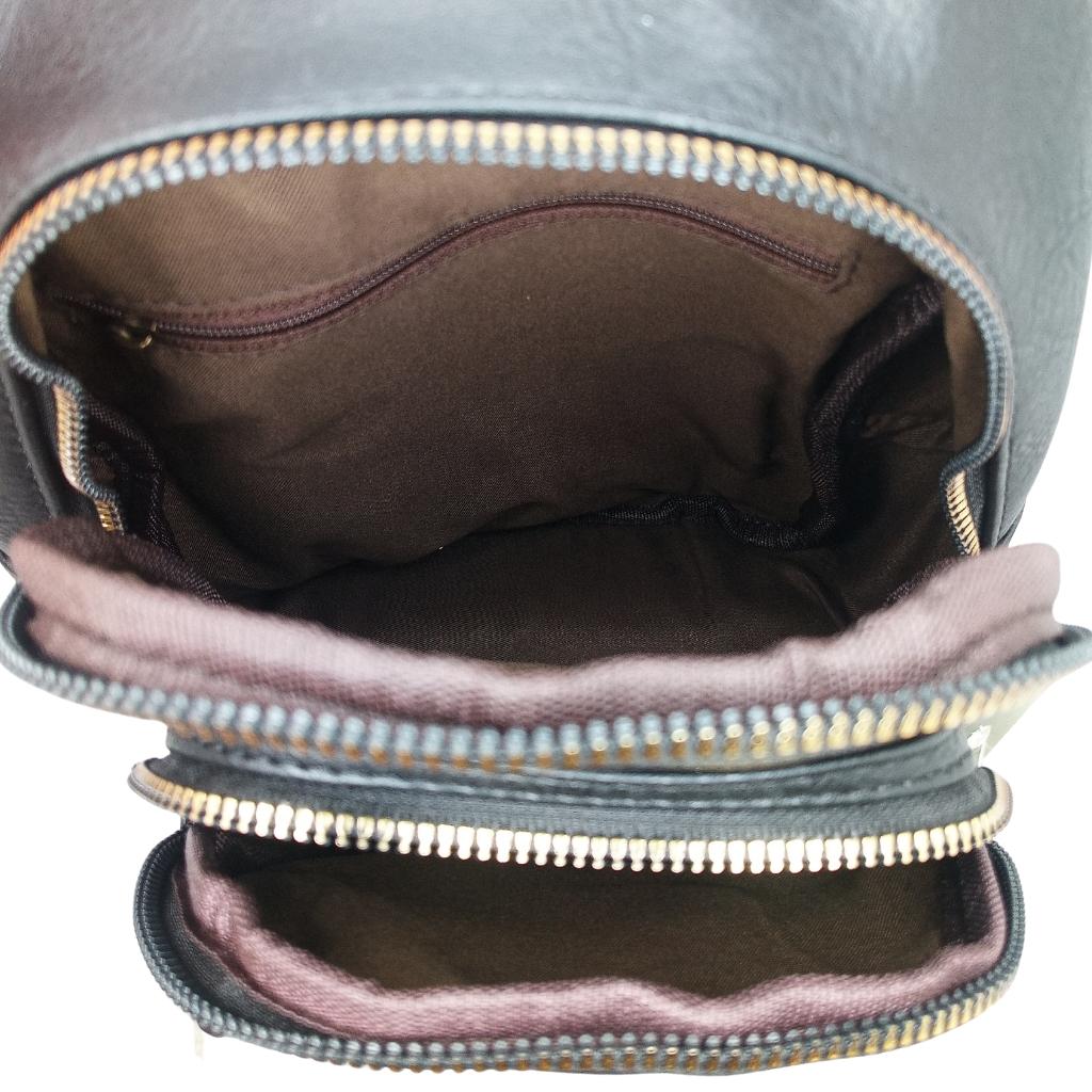 Scottish Thistle Corner Flap Sling Bag- Black