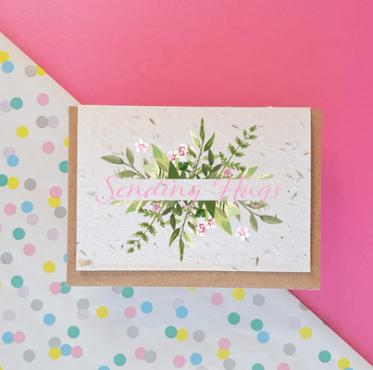 Sending Hugs - Plantable Seed Card - The Celtic Gift Store - Gift Option