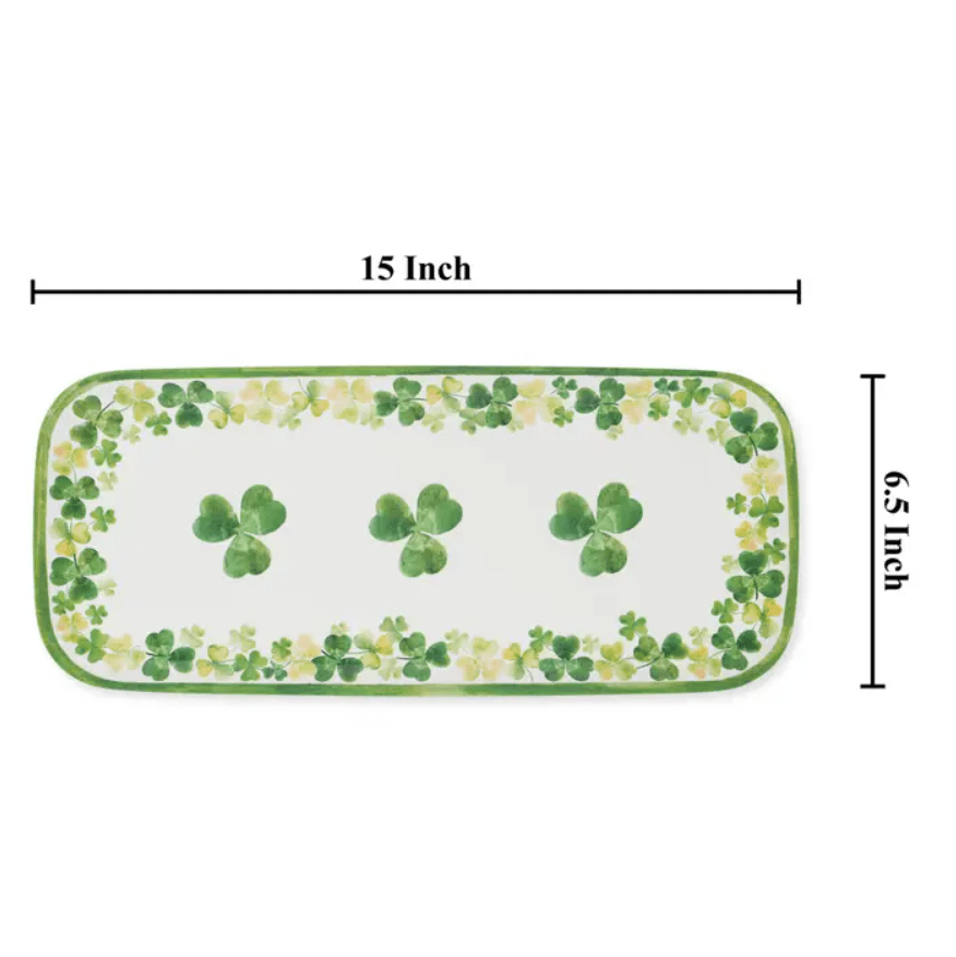 Shamrock 15" Melamine Rectangle Tray - The Celtic Gift Store - 