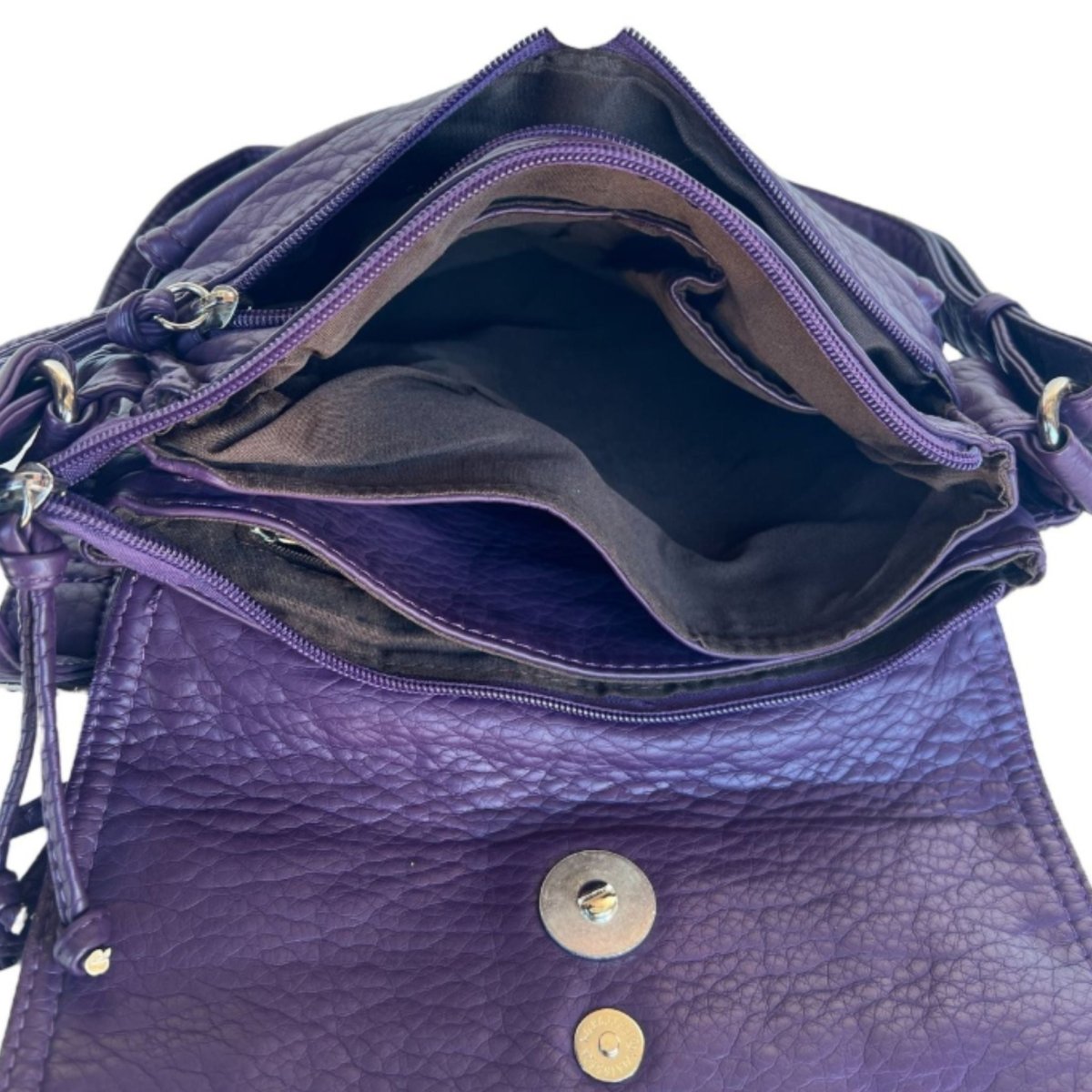 Shamrock Double Flap Crossbody Bag - Black