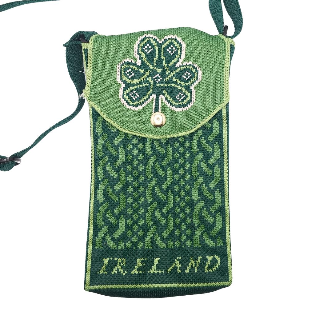 Shamrock Emblem Knit Crossbody Bag