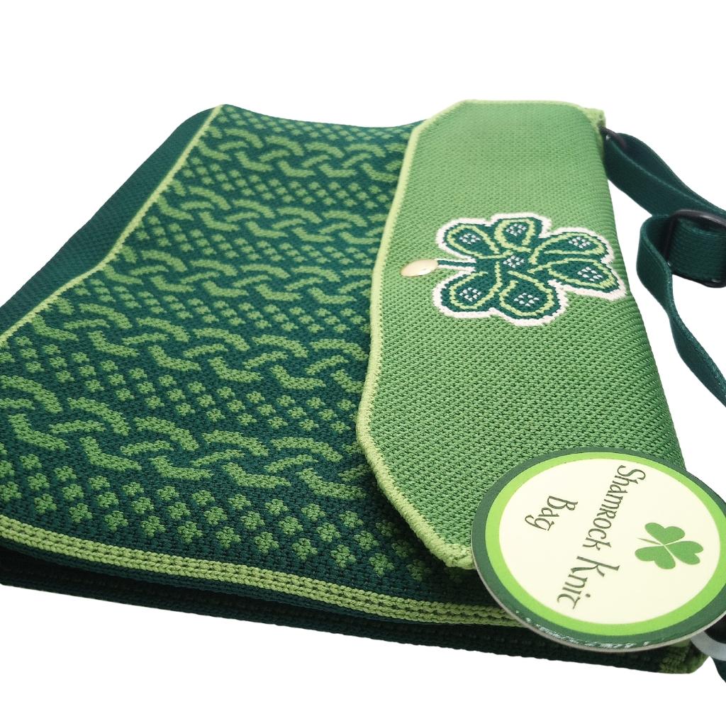 Shamrock Emblem Knit Shoulder Bag