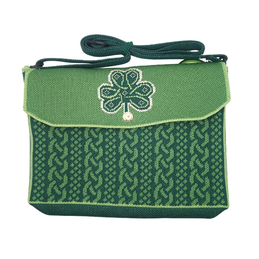 Shamrock Emblem Knit Shoulder Bag