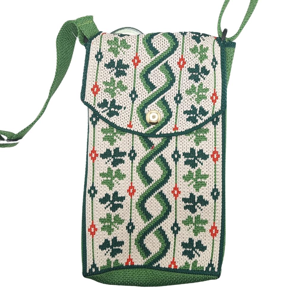 Shamrock Knotwork Knit Crossbody Bag