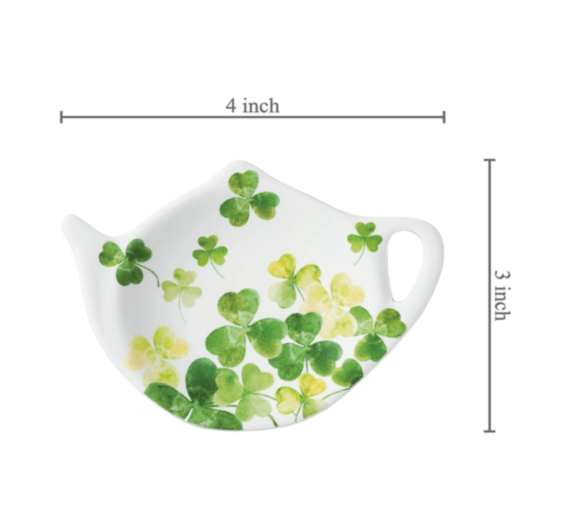 Shamrock Melamine Tea Bag Holder - The Celtic Gift Store - 