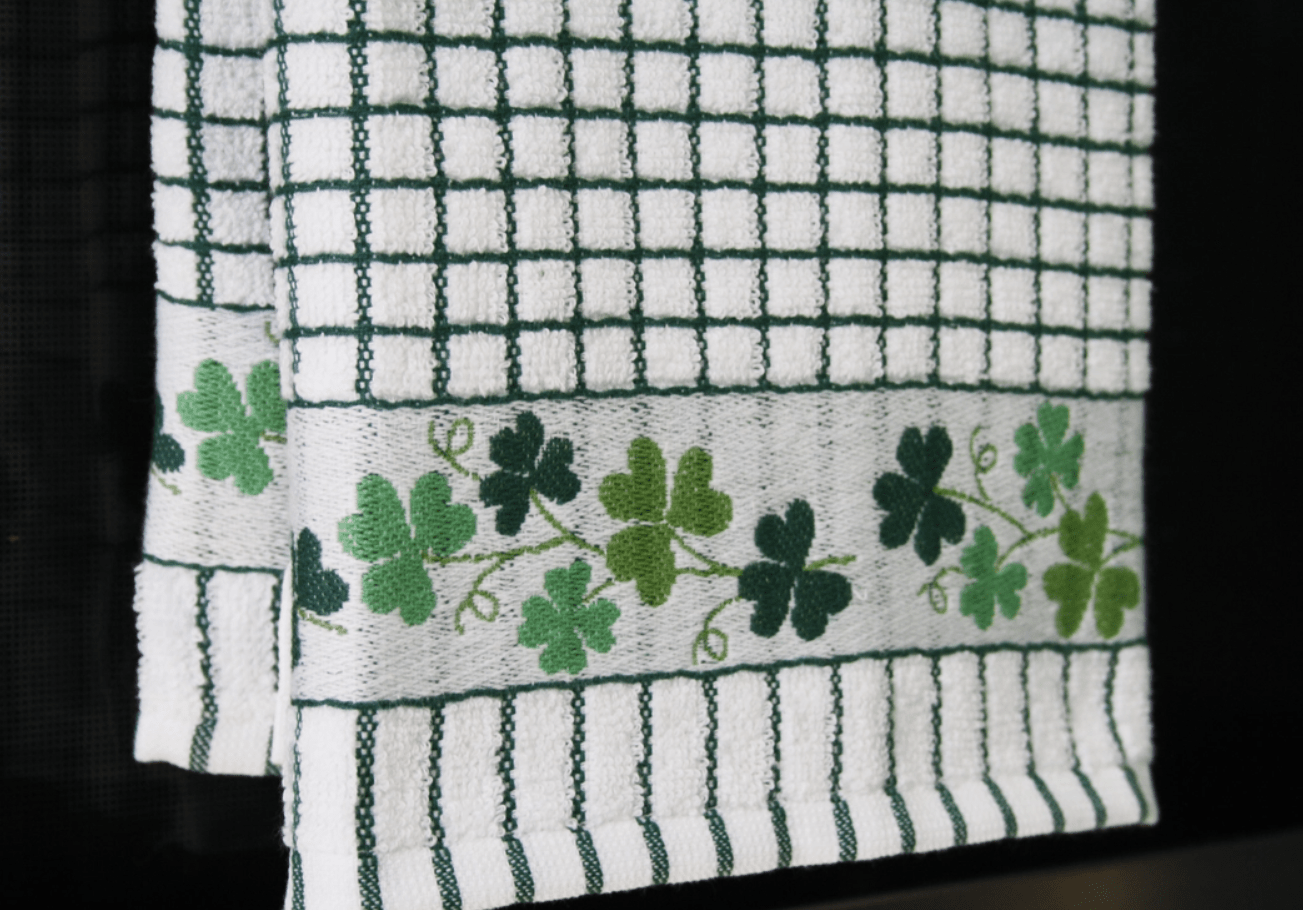 Shamrock Sprig Poli - Dri Jacquard Tea Towel - The Celtic Gift Store - Kitchenware