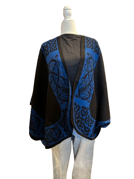 Shawl with Celtic Motif - Royal Blue - The Celtic Gift Store - Scarves & Shawls