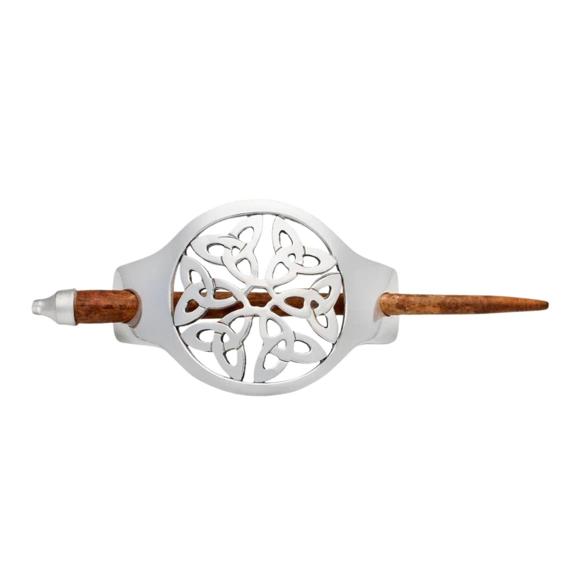 Silver Interlocking Trinity Knot Hairslide (Large)
