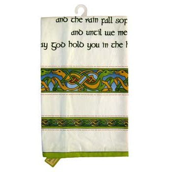 Single Irish Weave Tea Towel with Irish Blessing by Tara - Decor