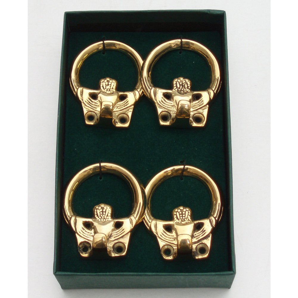 Small Brass Claddagh Wall Hooks (Set of 4) - The Celtic Gift Store - Decor