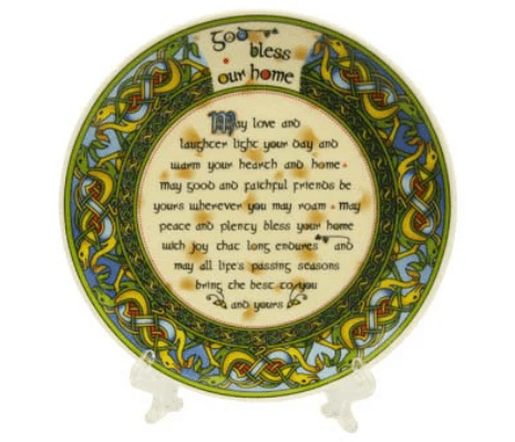 Small Irish God Bless Our Home Plate (4") - Irish Weave - The Celtic Gift Store - Decor