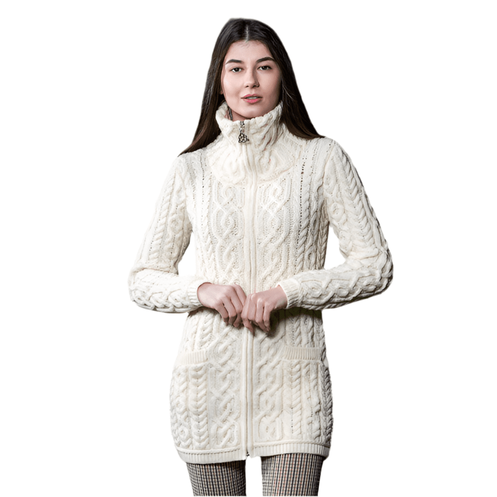 Soft Touch Ladies Aran Zip Cardigan