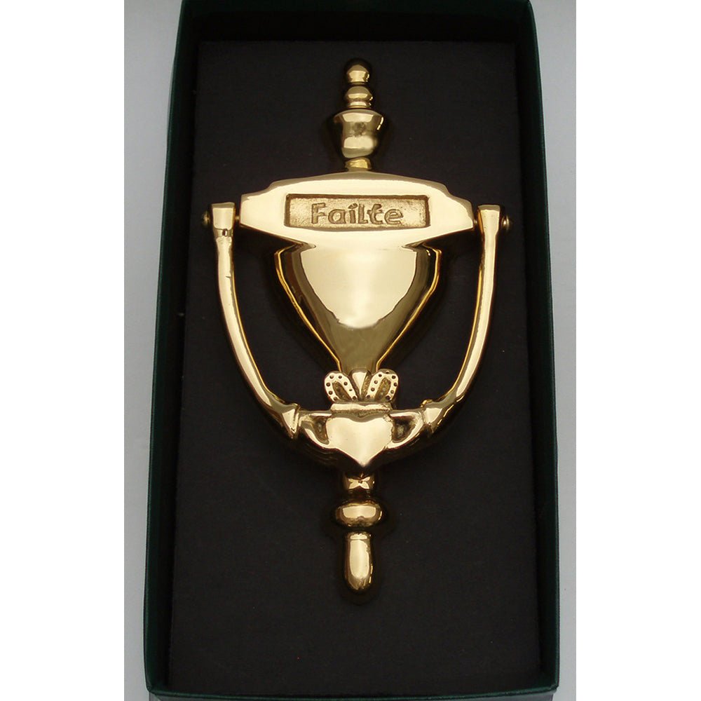 Solid Brass Failte Claddagh Door Knocker - The Celtic Gift Store - Decor