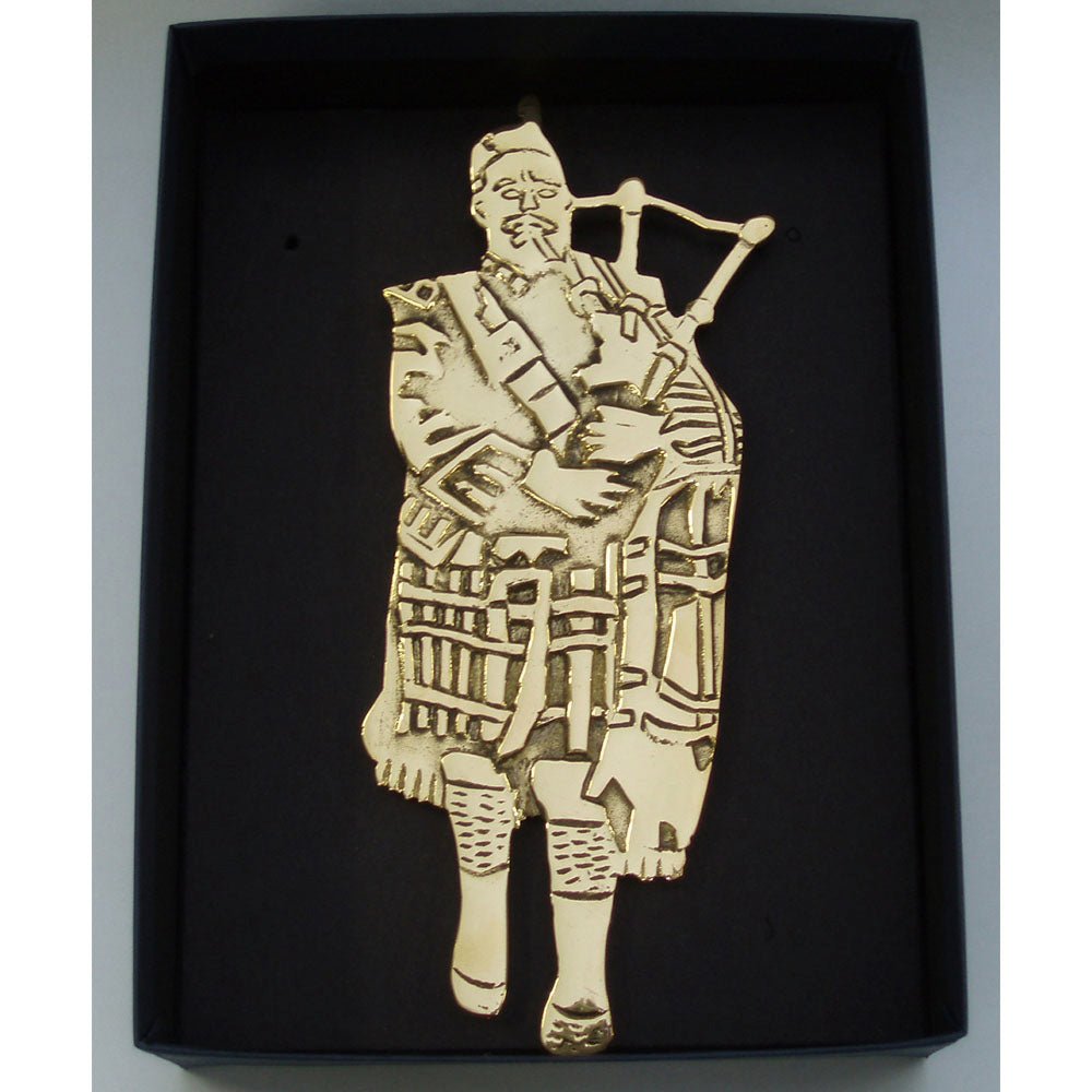 Solid Brass Scottish Bag Piper Door Knocker - The Celtic Gift Store - Decor
