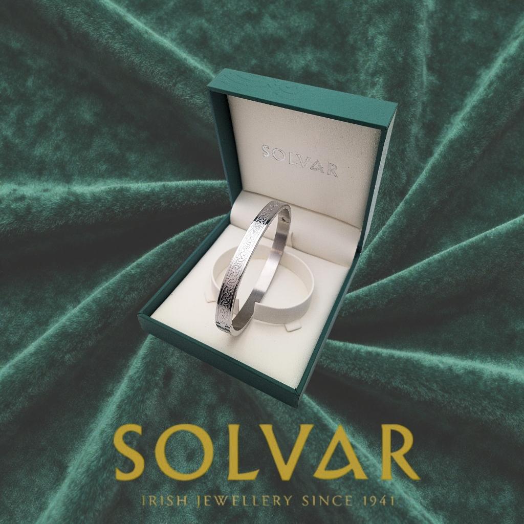 Stainless Steel Engraved Celtic Knot Bracelet