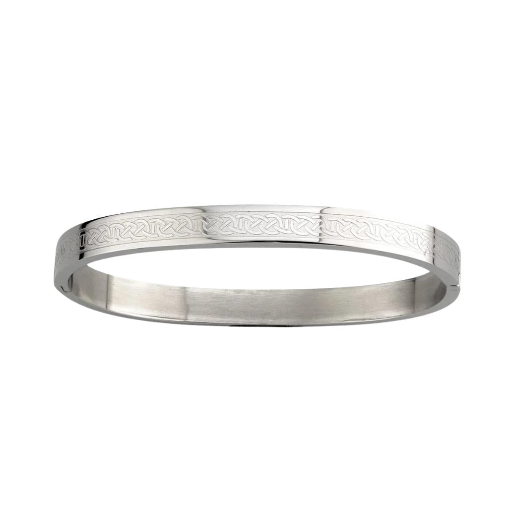 Stainless Steel Engraved Celtic Knot Bracelet