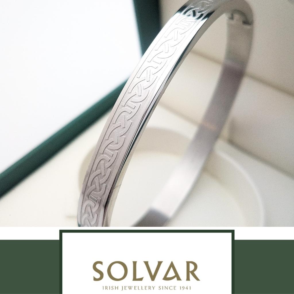 Stainless Steel Engraved Celtic Knot Bracelet