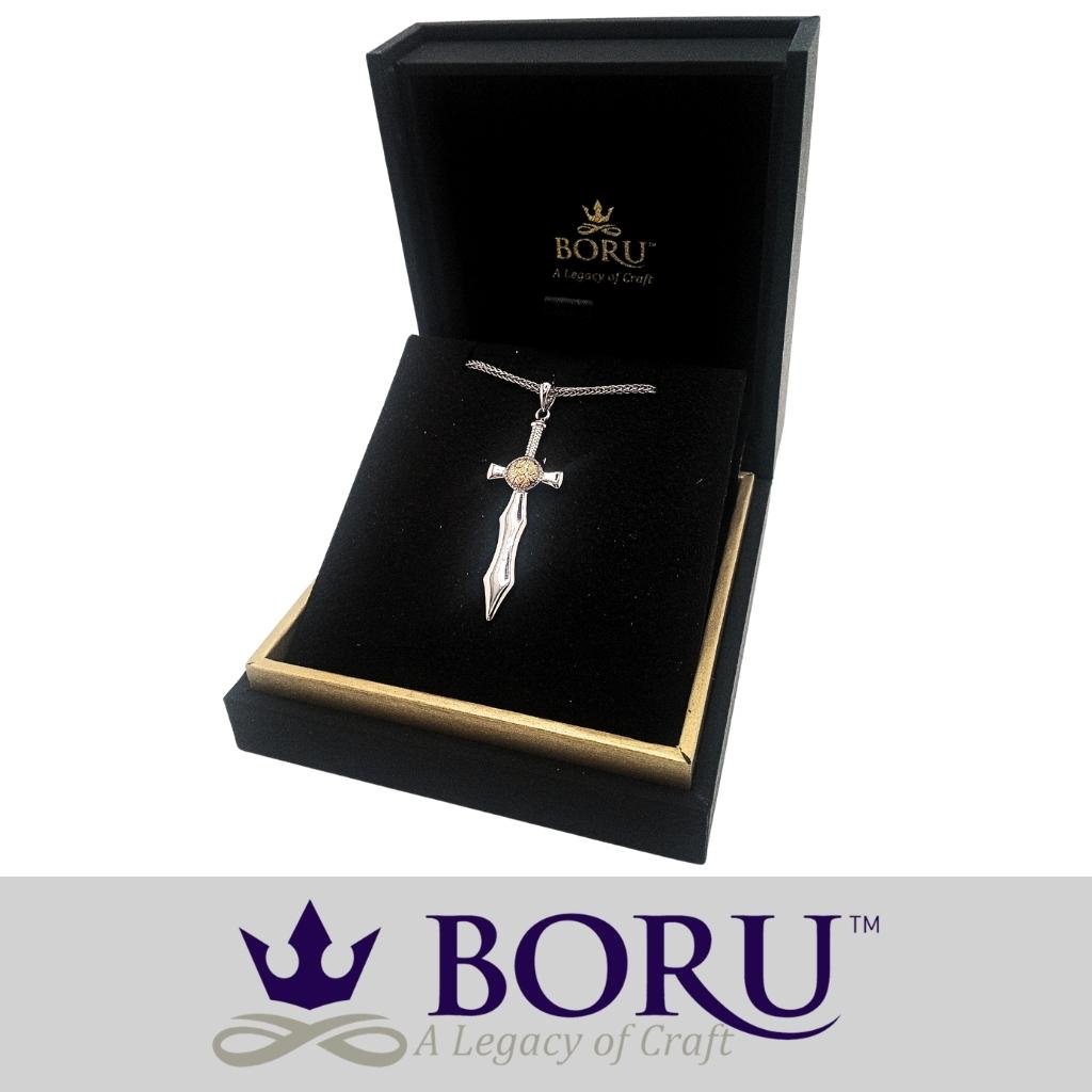 Sterling Silver and 18k Gold Nuada Sword Necklace- Small