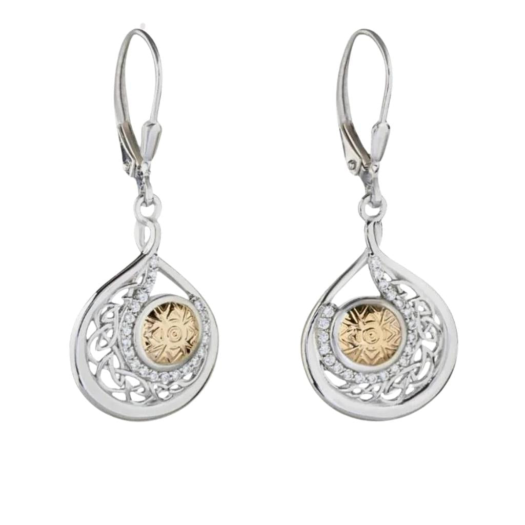 Sterling Silver and 18k Gold Solstice Teardrop Earrings