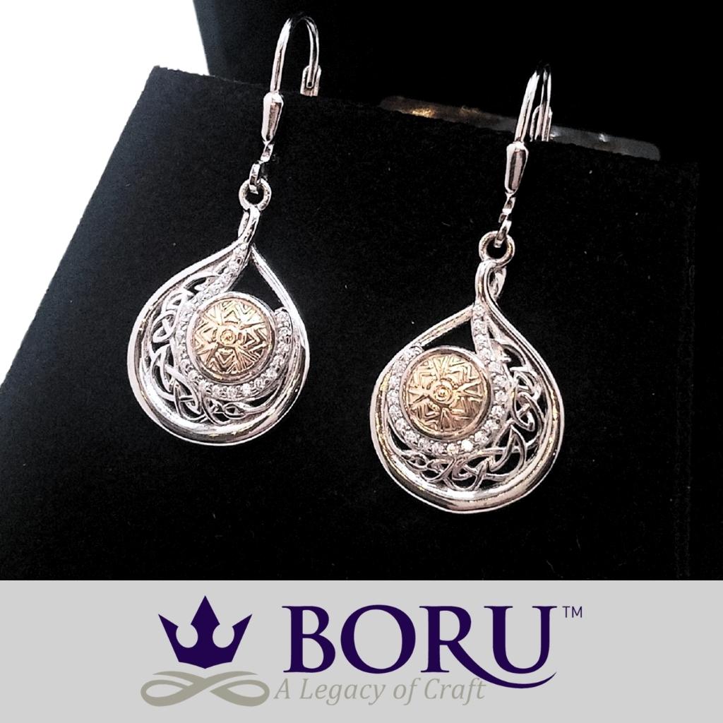 Sterling Silver and 18k Gold Solstice Teardrop Earrings