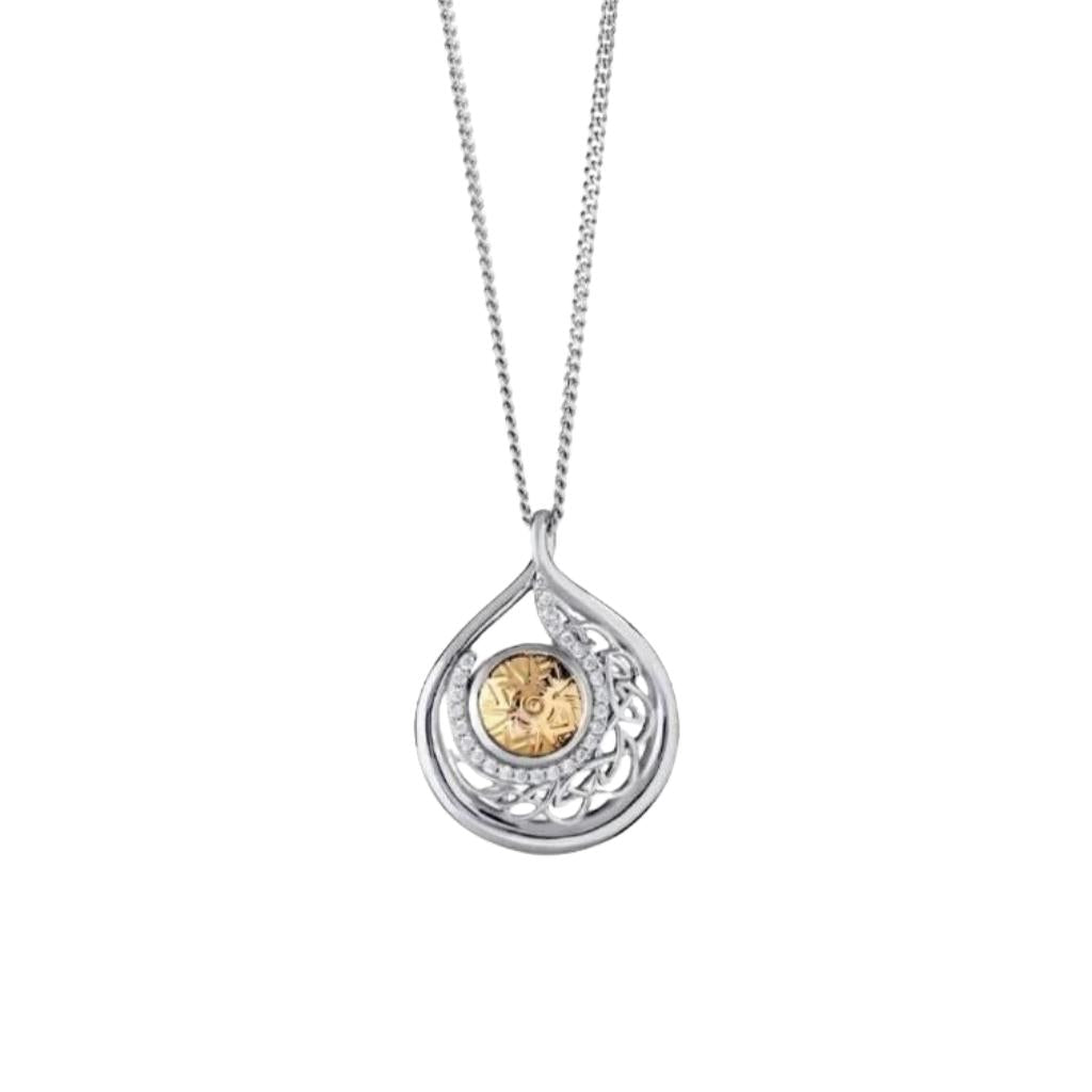 Sterling Silver and 18k Gold Solstice Teardrop Necklace