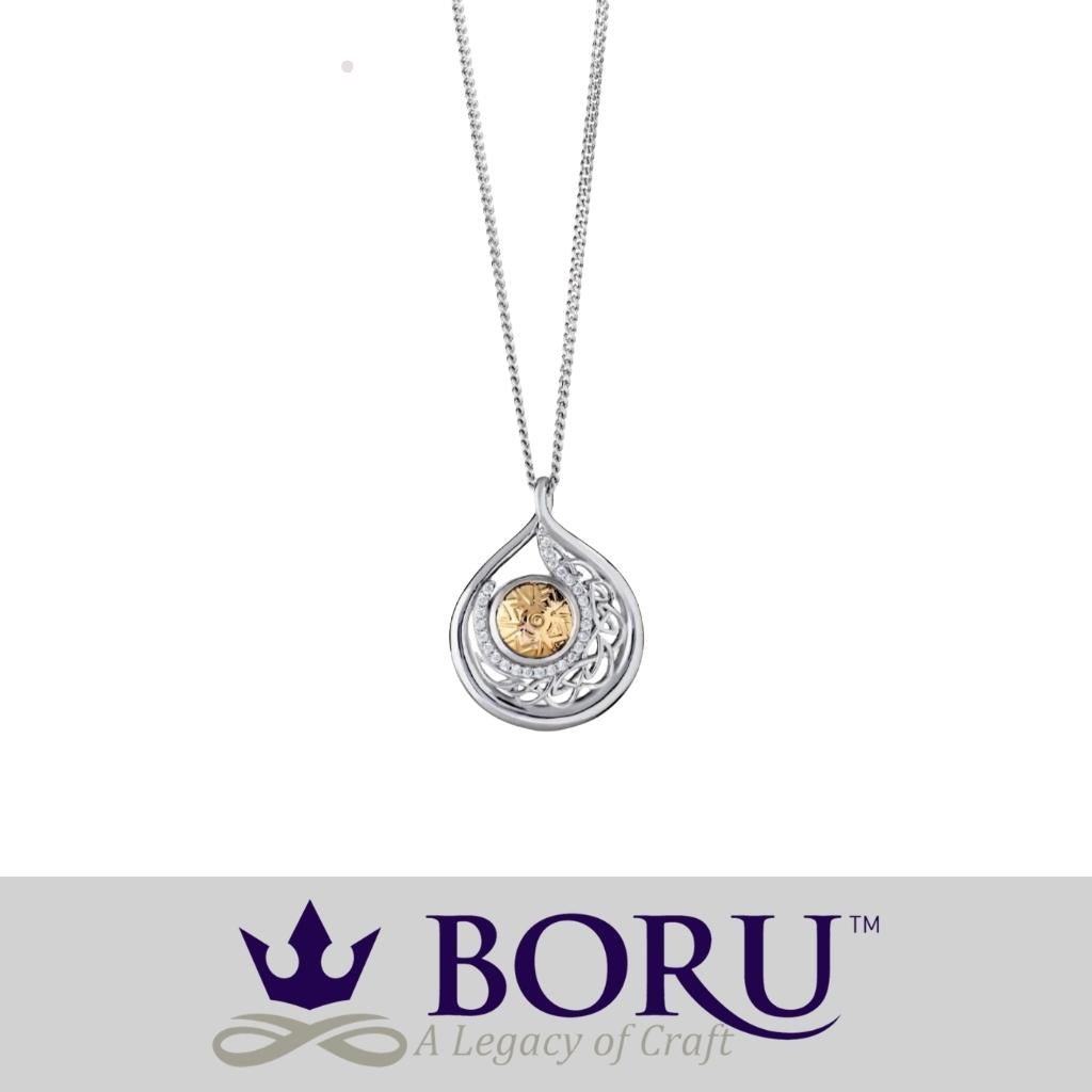 Sterling Silver and 18k Gold Solstice Teardrop Necklace