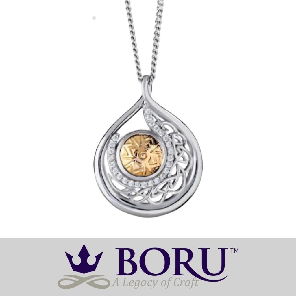 Sterling Silver and 18k Gold Solstice Teardrop Necklace
