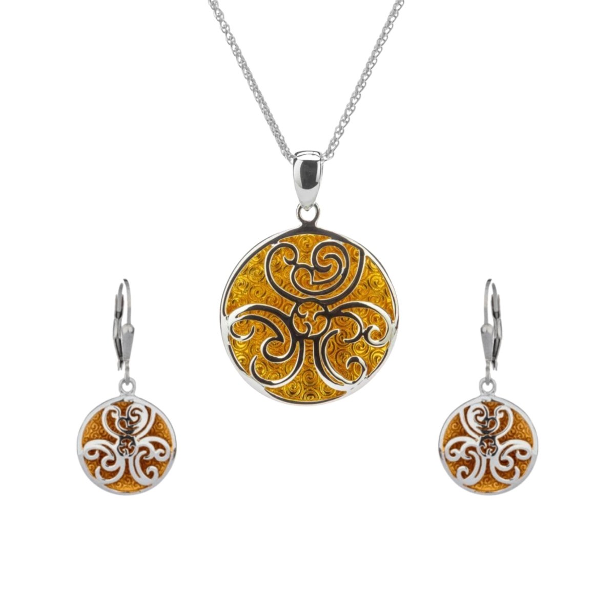 Sterling Silver and 22k Gold Celtic Fairy Pool Earrings - The Celtic Gift Store - Earrings