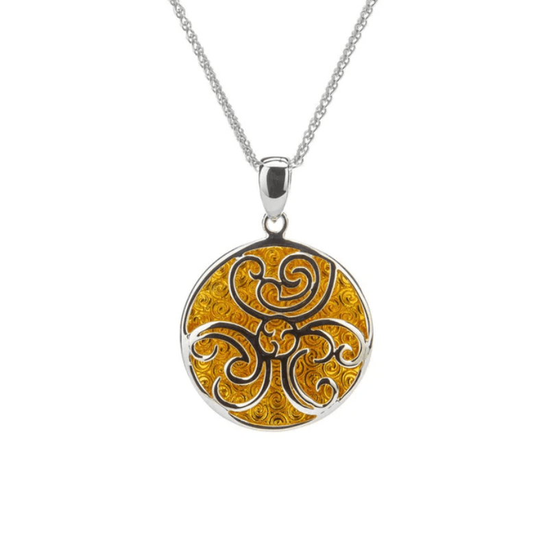 Sterling Silver and 22k Gold Celtic Fairy Pool Necklace - The Celtic Gift Store - Necklaces