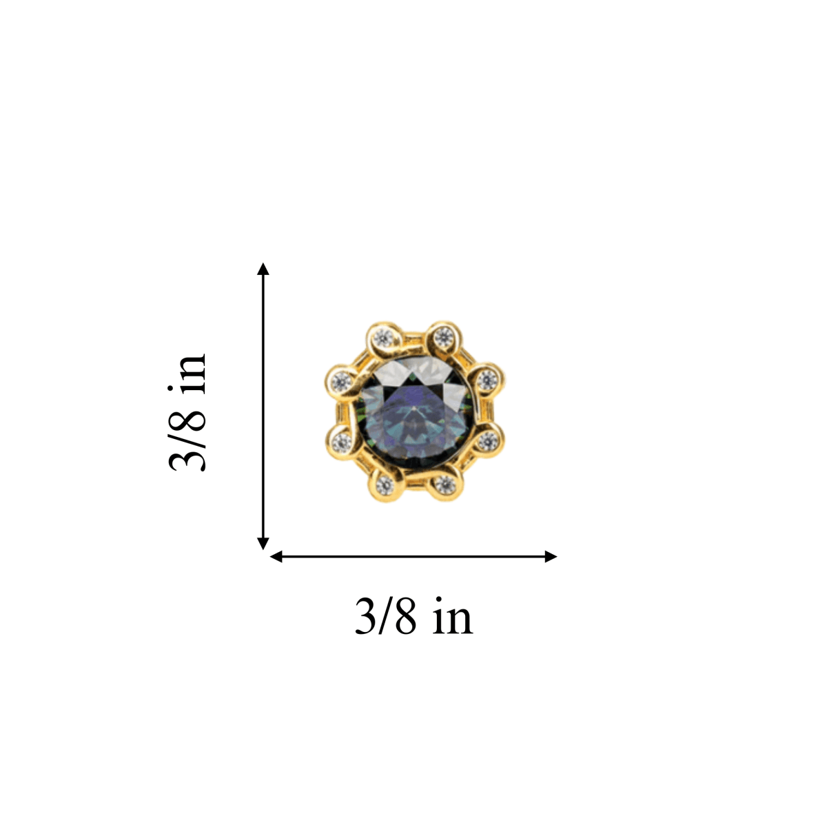 Sterling Silver and 23k Gold Celestial Earrings with Blue Moissanite - The Celtic Gift Store - Earrings