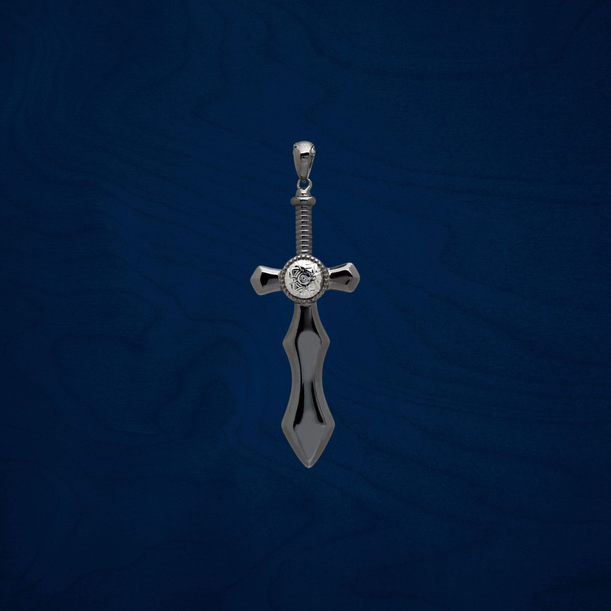 Sterling Silver and Black Rhodium Nuada Sword Necklace - Large - The Celtic Gift Store - Necklaces