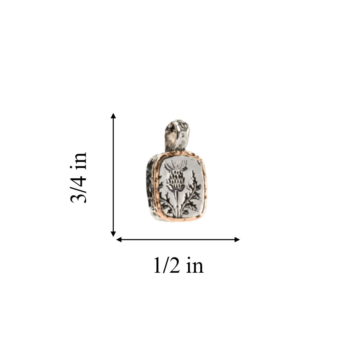 Sterling Silver and Bronze Scottish Thistle Necklace - Small - The Celtic Gift Store - Necklaces