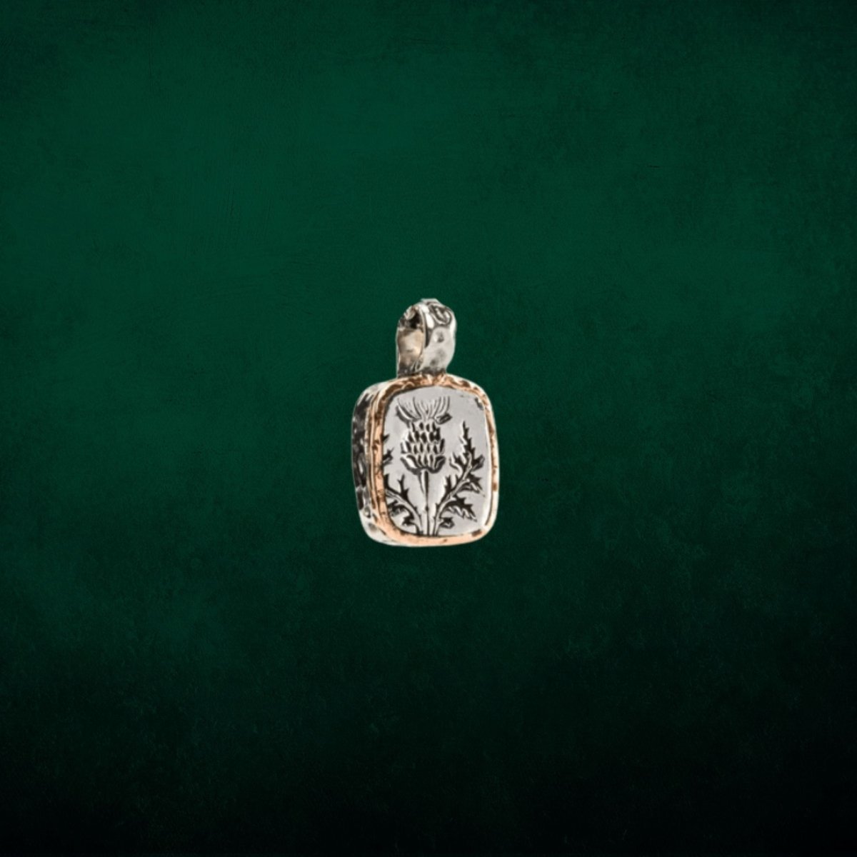 Sterling Silver and Bronze Scottish Thistle Necklace - Small - The Celtic Gift Store - Necklaces