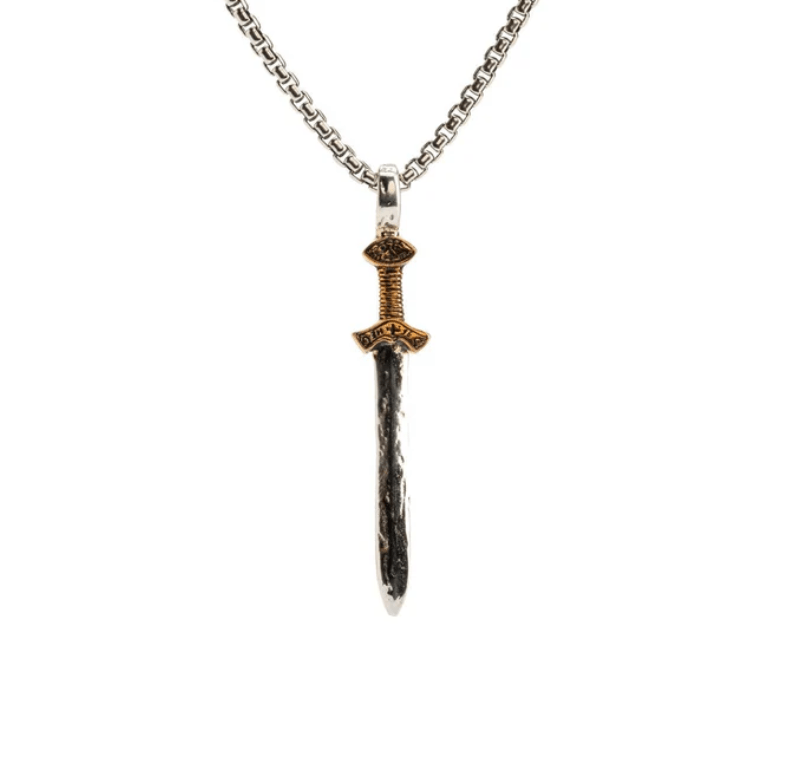Sterling Silver and Bronze Viking Sword Necklace - Small - The Celtic Gift Store - Necklaces