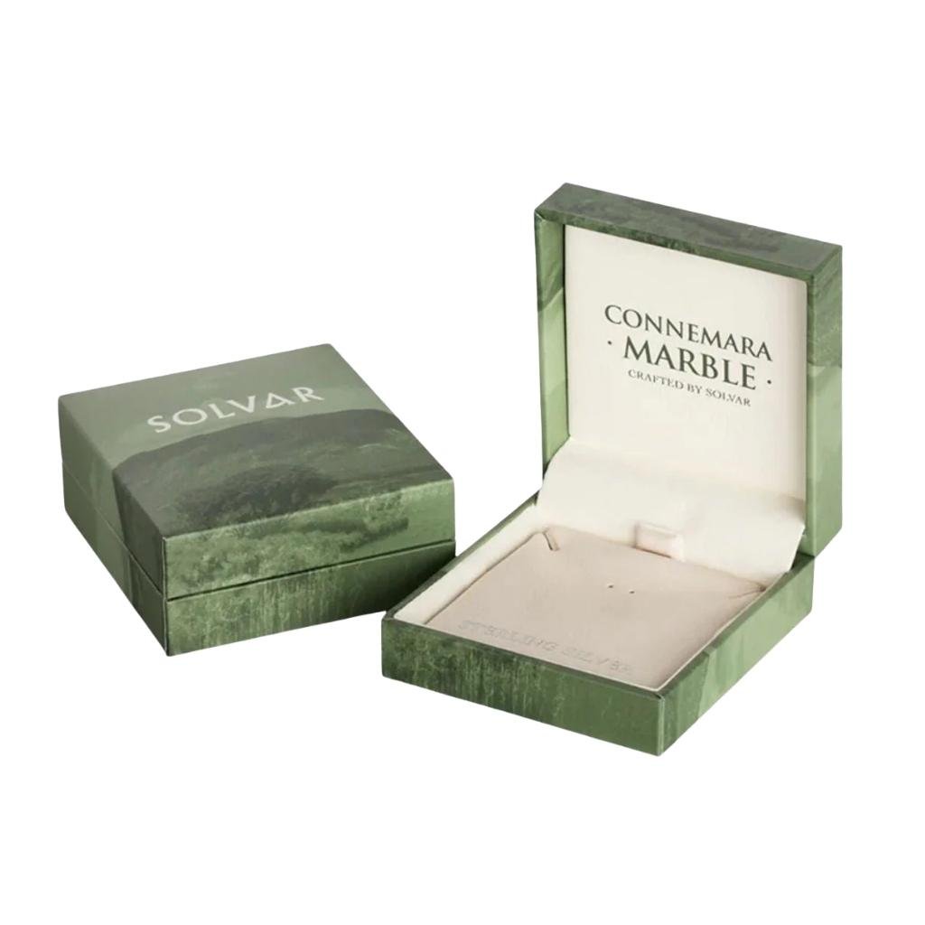 Sterling Silver and Connemara Marble Trinity Knot Eternity Necklace