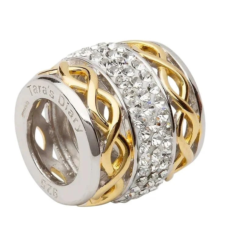 Sterling Silver and Gold Plated Celtic Knot Bead - The Celtic Gift Store - Jewelry