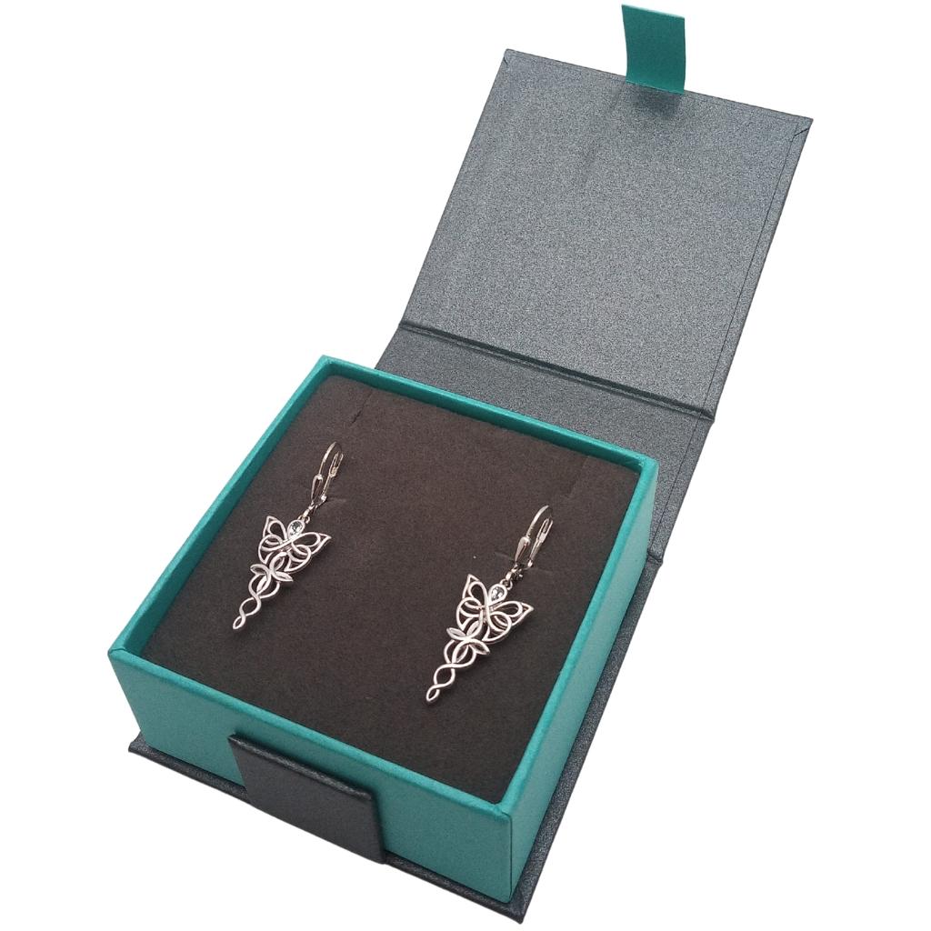 Sterling Silver and Sky Blue Topaz Celtic Butterfly Earrings