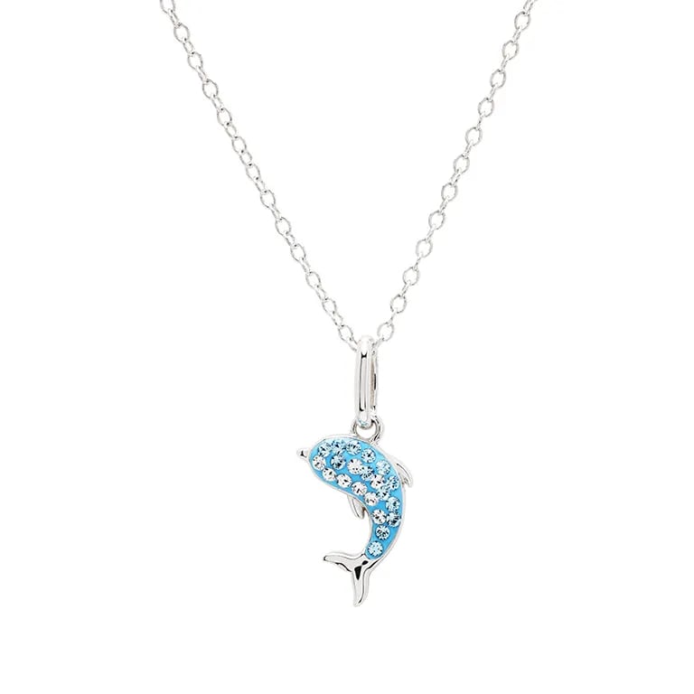 Sterling Silver Blue Dolphin Mini Necklace - The Celtic Gift Store - Jewelry