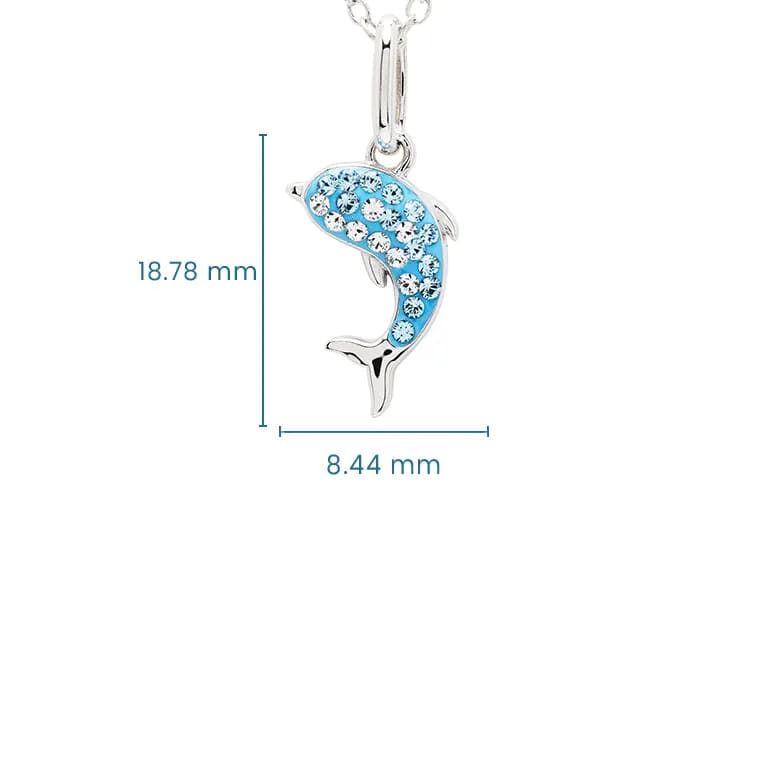 Sterling Silver Blue Dolphin Mini Necklace - The Celtic Gift Store - Jewelry