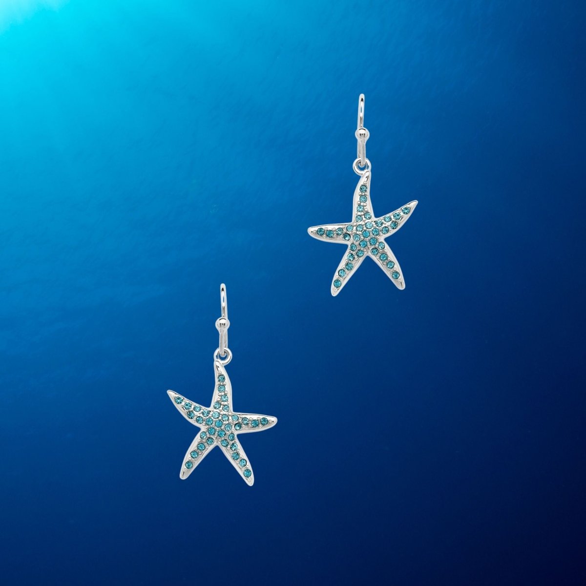Sterling Silver Blue Starfish Drop Earrings - The Celtic Gift Store - Jewelry