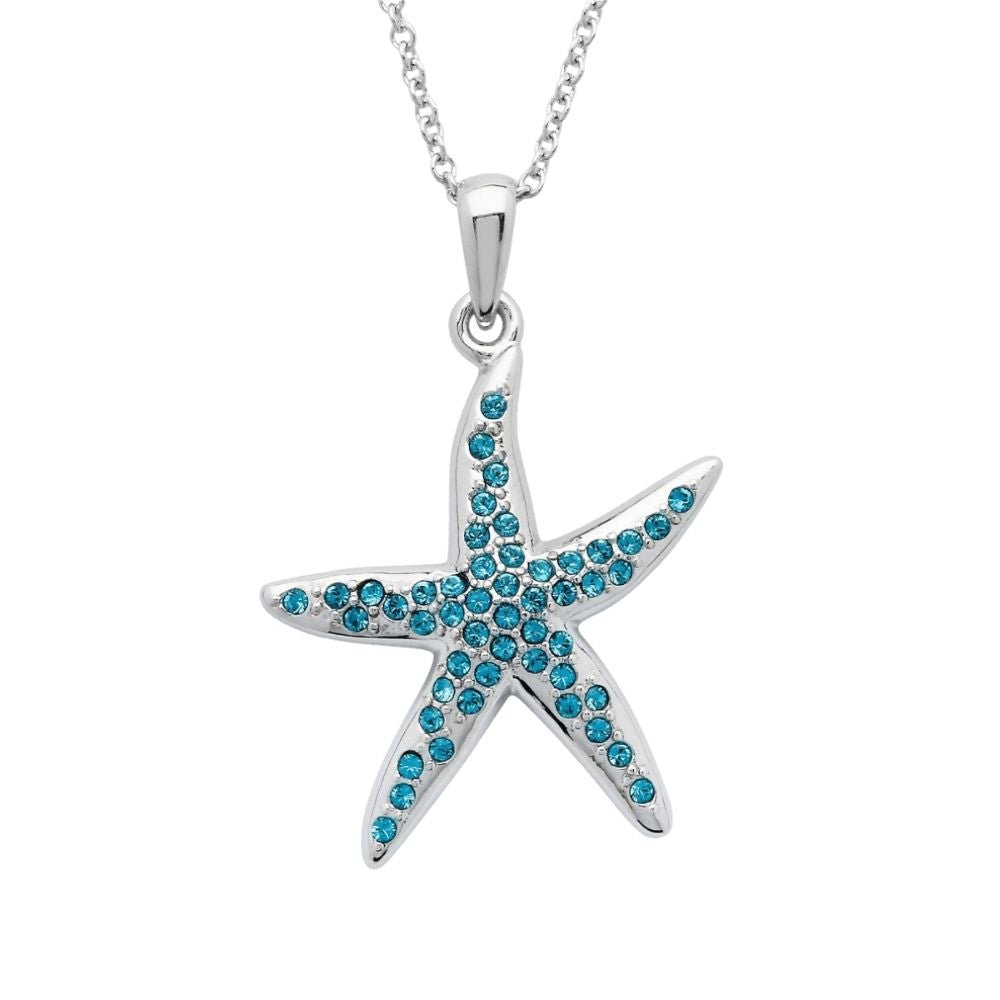 Sterling Silver Blue Starfish Necklace - The Celtic Gift Store - Jewelry